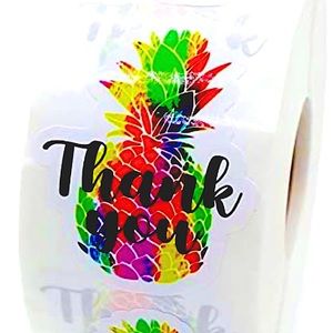 BACK IN STOCK!🍍50 Thank you Rainbow Pineapple Stickers